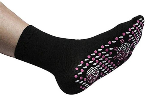 Памучни чорапи с точково прилагане на турмалин, 22 см